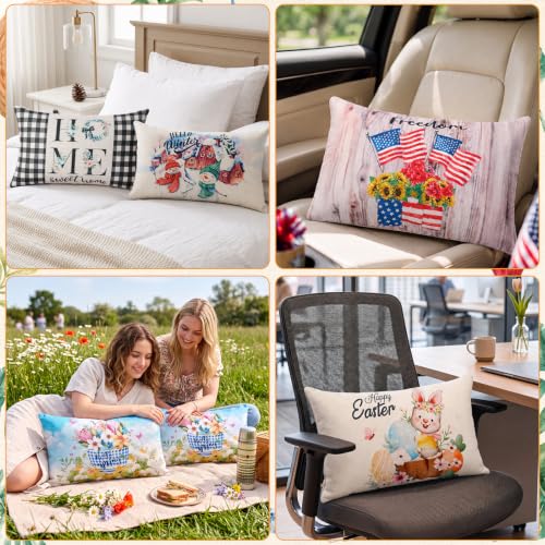 Newwiee 12 Sets Holiday Pillow Covers 12 x 20 In. Multicolor