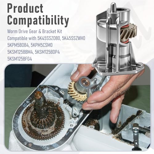 Worm Drive Gear and Bracket Kit for Stand Mixer Replacement
