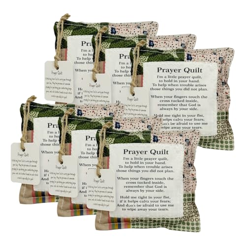 Handmade Mini Prayer Quilt Set | Vintage Pocket Christian Quilts - 6 PCS