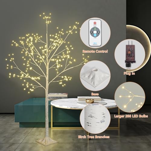 PXBNIUYA 288LED Birch Tree Light with Remote – Warm White (1 Count)