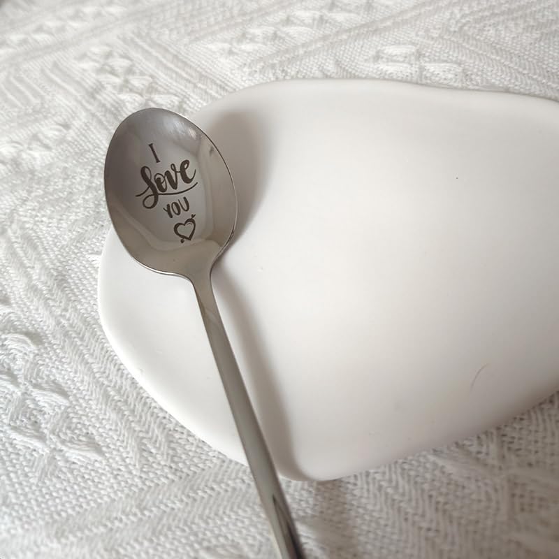 I Love You Spoons - 304 Stainless Coffee & Ice Cream Gift Set for Him Her