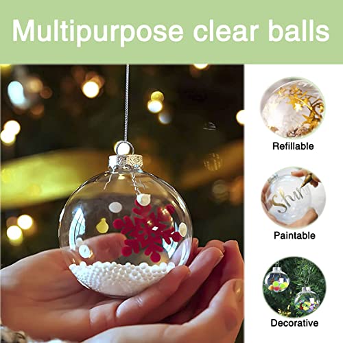 Clear Fillable Plastic Ornaments (16 Pack, 2.36 Inch) - DIY Craft Balls