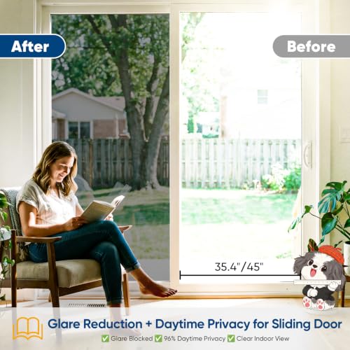 One Way Privacy Window Tint Film - Heat & UV Blocking 17.5"x78.7"