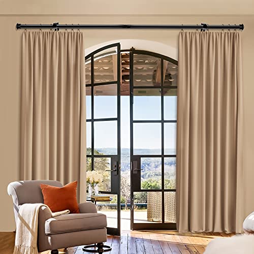 Adjustable Black Curtain Rod 30 to 45 Inch, 5/8 Inch Stainless Steel Set