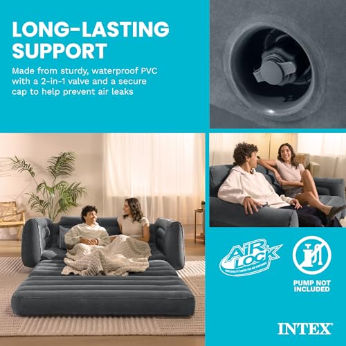 Intex Queen Size Inflatable Pull-Out Sofa Bed - Convertible Air Mattress