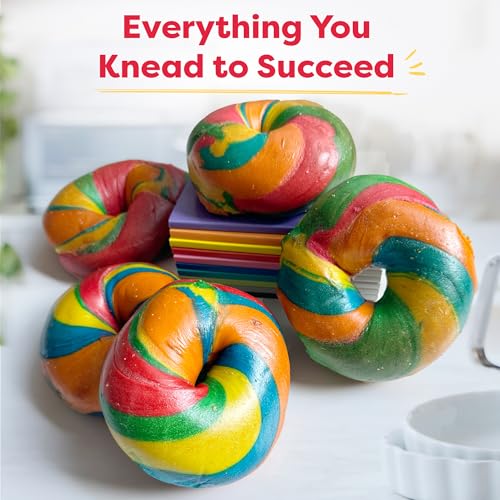 Rainbow Bagel and Soft Pretzel Baking Kit for Kids with Kosher Ingredients