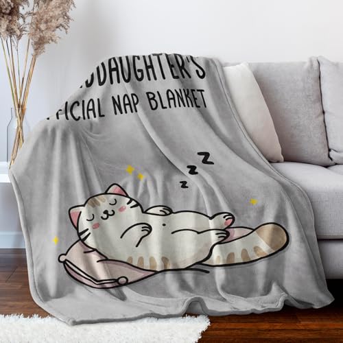 60x50 Grey Christmas Granddaughter Gift Blanket from Grandma - Cozy Throw