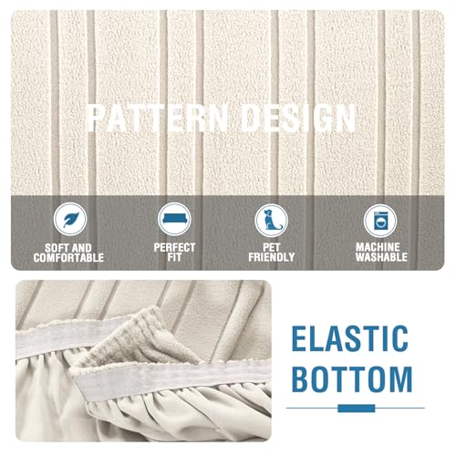 Stretch Futon Slipcover - Soft Armless Sofa Cover with Modern Stripe Design