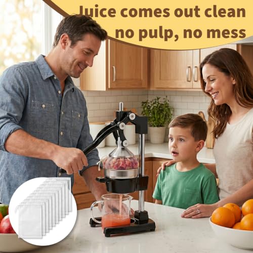 10-Pack Reusable Nylon Juicer Straining Bags, 9.8 x 13.8 Inch Mesh Pouches