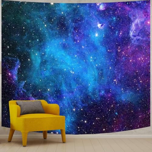 Galaxy Outer Space Wall Tapestry - Blue & Purple Starry Night Backdrop