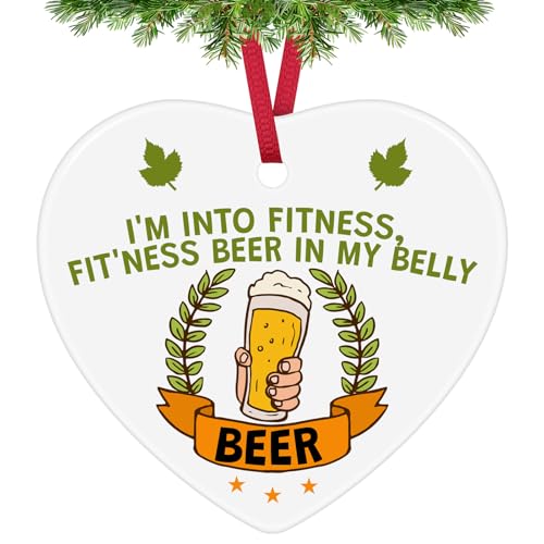 Beer Lovers Christmas Ornament - Ceramic Drink Decor for Tree