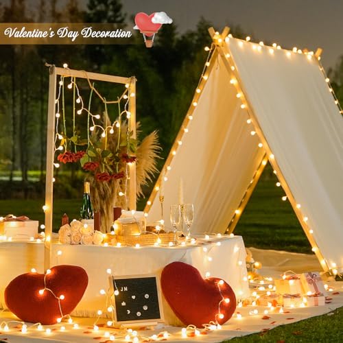 JMEXSUSS 100 LED Globe String Lights 33ft Warm White Plug In Fairy Lights with Remote