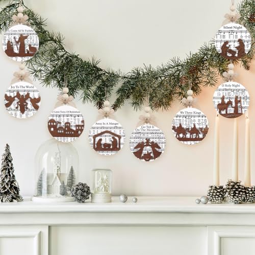 Nativity Scene Ornaments 32-Pack Wooden Music 3D Decor – HunnmingRe