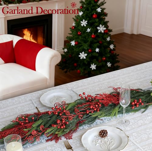 HOHOTIME Red Glitter Christmas Picks Set - 80 Pcs Holiday Tree & Decor