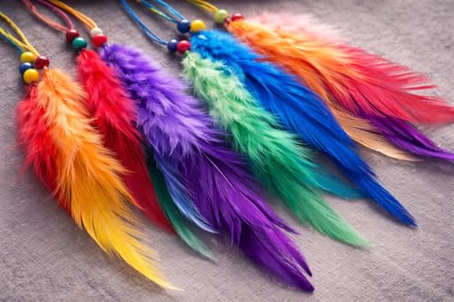 Rainbow Chakra Dream Catcher Wall Decor, 7-Inch Boho Hanging Ornament