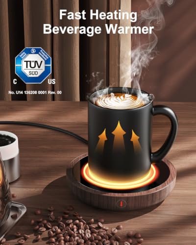 Electric Coffee Mug Warmer for Desk with 3 Temperature Settings & Auto Shut-Off