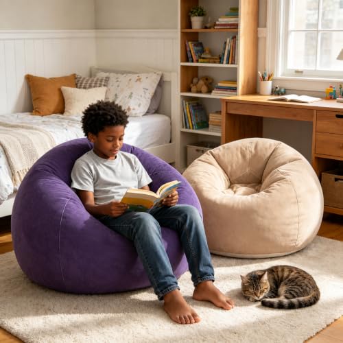 2-Piece Inflatable Bean Bag Set - Portable Indoor & Outdoor Seating