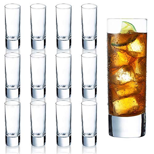 Farielyn-X 12 Pack Heavy Base 2 oz Shot Glasses for Whiskey, Tequila, Vodka