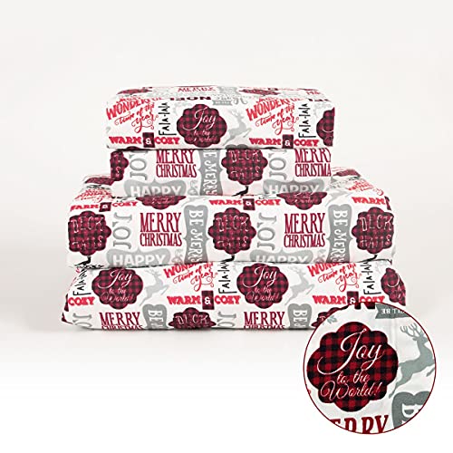 Holiday Notes Microfiber Sheet Set with Deep Pockets - Christmas Sayings, 4-Piece, Aubrie Home Accents