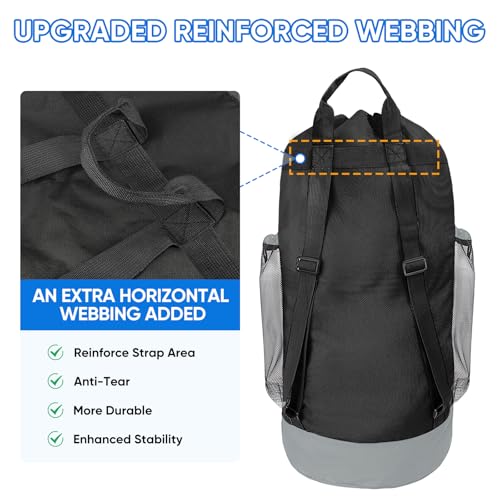 120L Extra Large Laundry Backpack - Heavy Duty Oxford Travel Laundry Bag