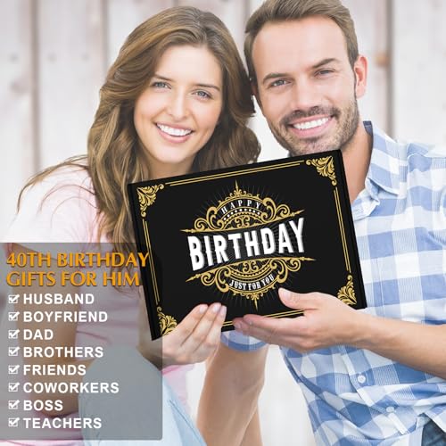 40th Birthday Gift Set for Men: Beer Glass, Shot Glass, Apron, and Accessories