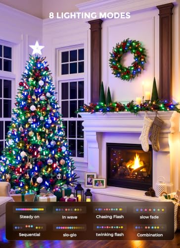 Brightown 32ft LED Christmas Lights 100-Count Multicolor Diamond Bulbs (Indoor/Outdoor) – 8 Modes