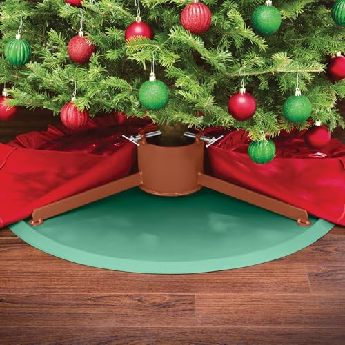 Heavy-Duty Christmas Tree Mat - Floor Protector with Raised Lip (Green)