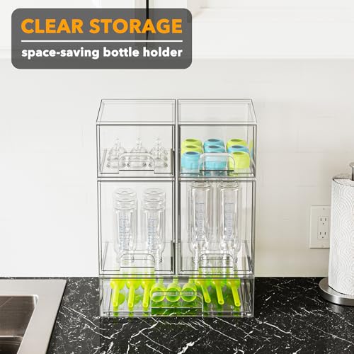 Clear Acrylic Storage Drawers 5-Pack Stackable Organizer Station