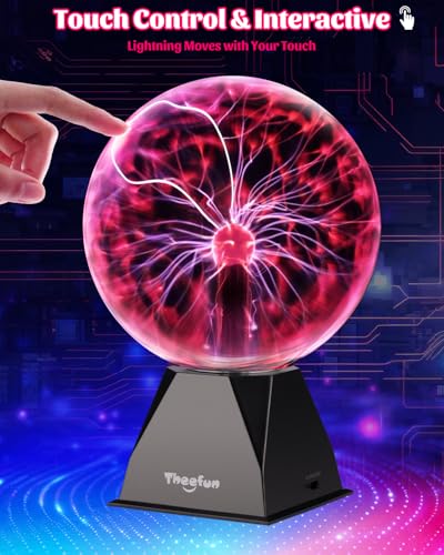 8-Inch Plasma Ball Lamp with Touch and Sound Sensitive Lightning Effects