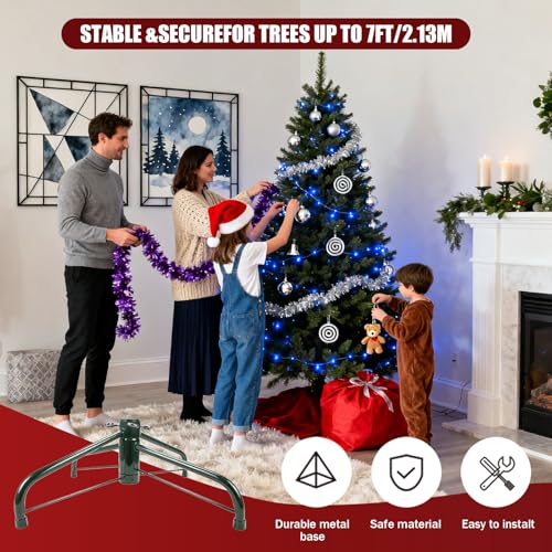 Heavy-Duty Folding Christmas Tree Stand for 3-7 ft Artificial Trees