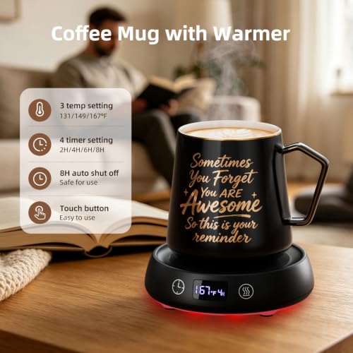 Electric Coffee Mug Warmer Set for Desk Office & Home Use