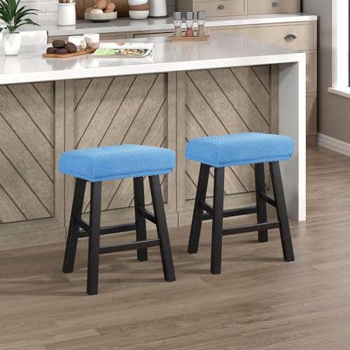 Rectangle Bar Stool Covers Set of 2 - Stretch Washable Cushion Slipcovers