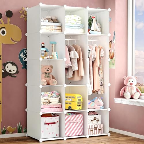 Modular Baby Wardrobe Closet - 15-Cube Portable Children's Storage Organizer