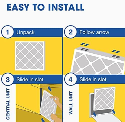 Aerostar 18x18x1 MERV 11 Pleated HVAC Filters - 6 Count | Removes Dust, Germs, Mold & Allergens