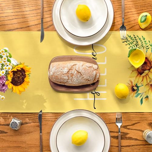 Artoid Mode Hello Sunshine Sunflower Table Runner 13x36 Inch