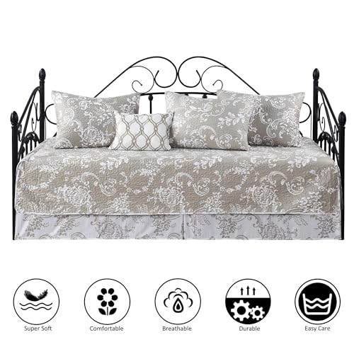 6-Piece Reversible Microfiber Daybed Cover Set, Bohemian Floral Bedding