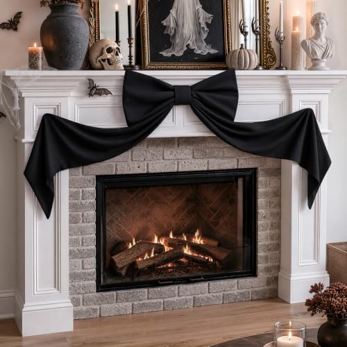 Giant Black Bow for Front Door & Wall Decor - 48 x 24 Large Halloween Bow