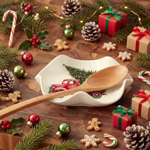 Acellegic Red Truck Ceramic Spoon Rest 5.3 Inch – Stove Top Countertop