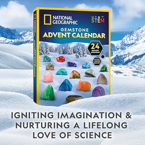 Gemstone Advent Calendar for Kids - 24 Rocks, Dig Brick & Jewelry Settings
