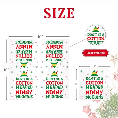 Elf Christmas Cocktail Napkins, 50 Pack - Buddy The Elf Funny Napkins (Variation: Muggins) - 5x5in