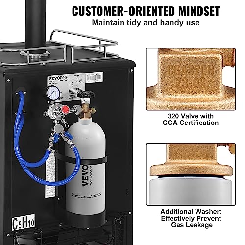 5 lbs Aluminum CO2 Tank with CGA320 Valve & Adjustable Pressure