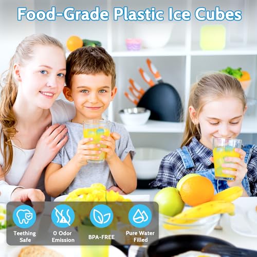 Blue 720 Pack Reusable Ice Cubes for Cold Therapy, Drinks & Food Preservation