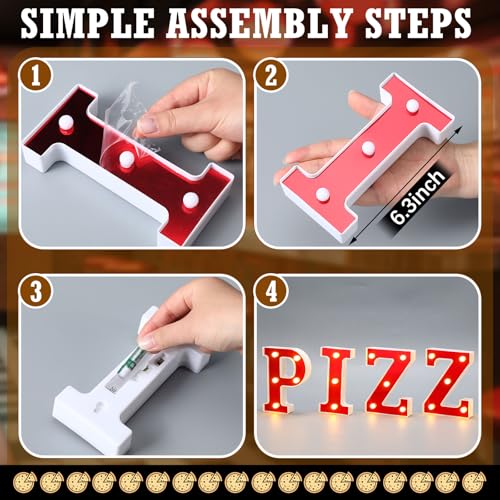 Aurelema 6.3" Pizza Light Up Marquee LED Sign - Heartwarming Party Decor