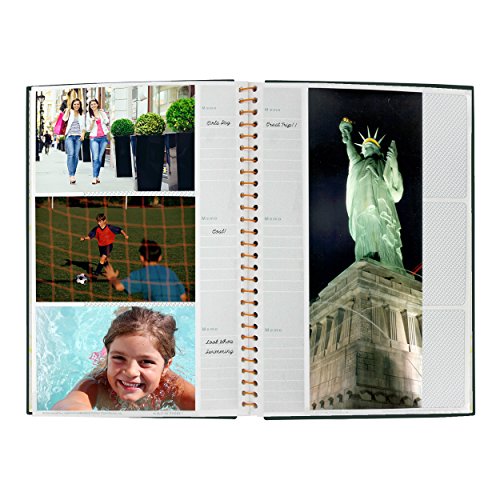 300 Photo Album 4x6 Spiral Bound with Memo Pockets - Hunter Green