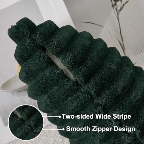 UGASA 12x20 Dark Green Faux Fur Throw Pillow Cover - 1pc