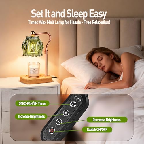 Candle Warmer Lamp with Timer & Adjustable Height - Flameless Wax Melter for Home Decor