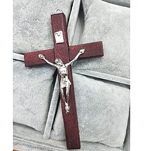 Small Wooden Crucifix Wall Cross 3-Pack, 4.7-Inch Handcrafted Jesus Cross