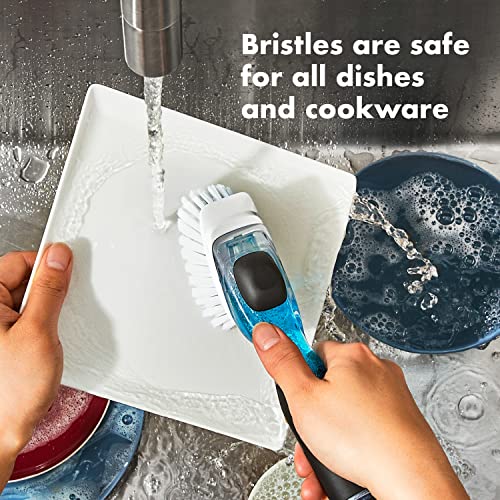 Soap Dispensing Dish Brush Refills with Built-In Scraper - 2 Pack