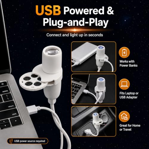 LED Galaxy Star Projector with 15 Interchangeable Scenes & Flexible Neck