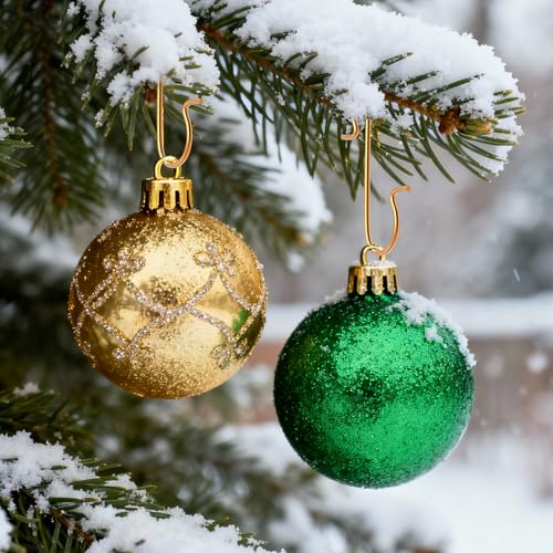 100 Pcs Christmas Ornament Hooks - Metal S-Hook Hangers for Tree Decor, Gold